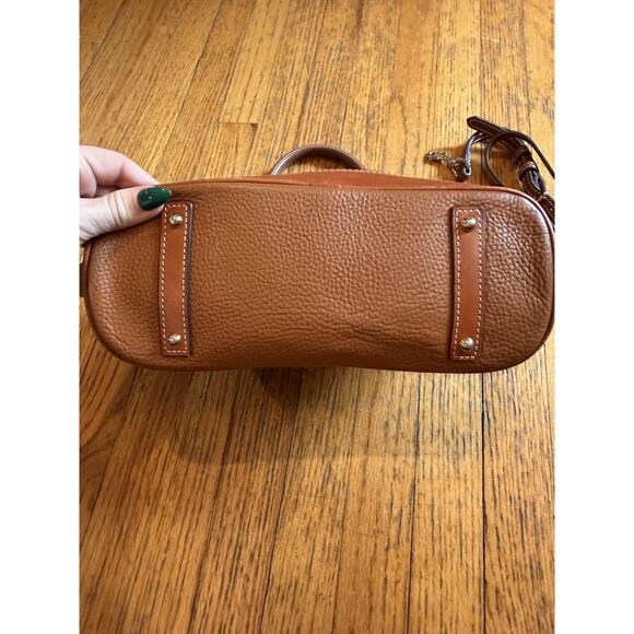 Dooney & Bourke Satchel Bag Womens Brown Pebbled Leather Zip Crossbody Purse - Picture 7 of 15